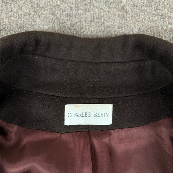 VTG Charles Klein Brown Wool Floor Length Double Breasted Belted Coat Women’s 3X - Picture 5 of 13